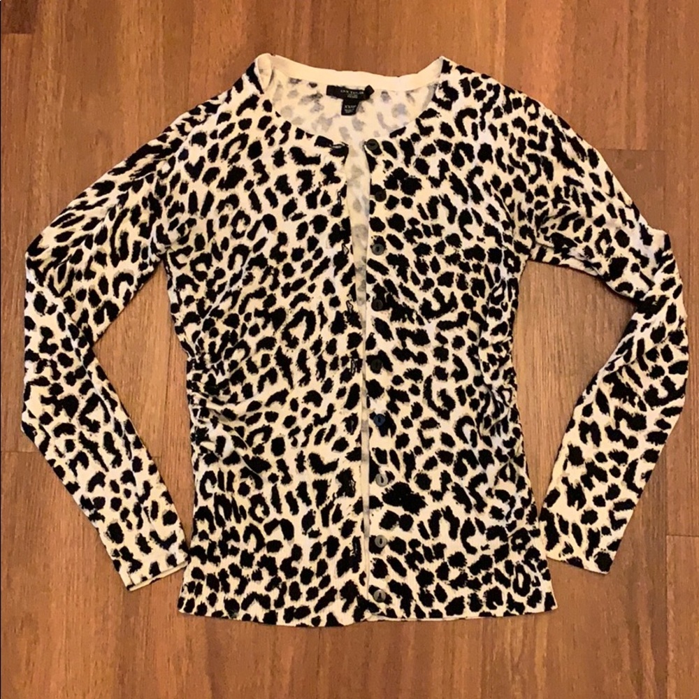 Ann Taylor Cheetah Cardigan Sweater